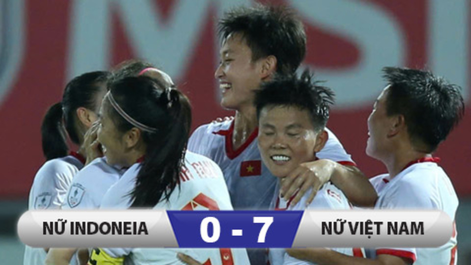 ĐT nữ Indonesia 0–7 ĐT nữ Việt Nam: Thắng đậm, nhưng ĐT nữ Việt Nam vẫn đứng nhì bảng A