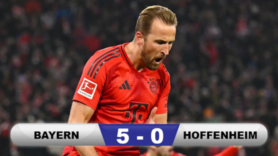 Kết quả Bayern 5-0 Hoffenheim: Hùm xám đại thắng vững ngôi đầu