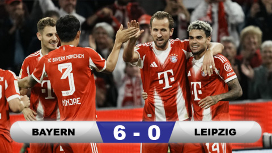 Kết quả Bayern 6-0 Leipzig: 