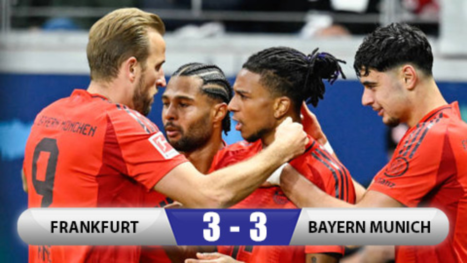 Kết quả Frankfurt 3-3 Bayern Munich: Bayern rơi chiến thắng ở phút 90+4