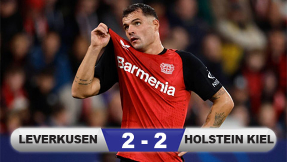 Kết quả Leverkusen 2-2 Holstein Kiel: Trận hòa khó tin của nhà ĐKVĐ