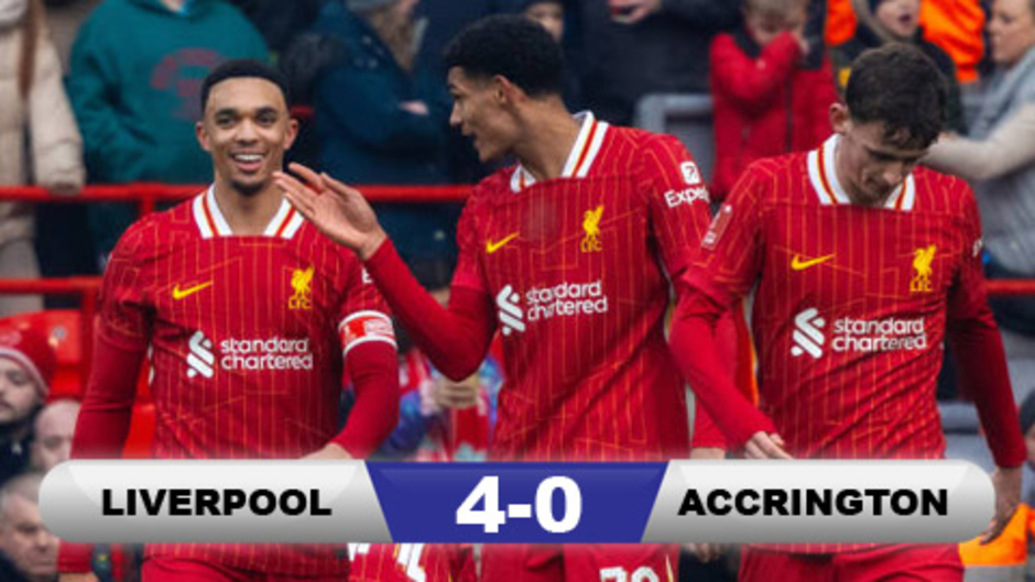 Kết quả Liverpool 4-0 Accrington: Chiến thắng dễ dàng cho 