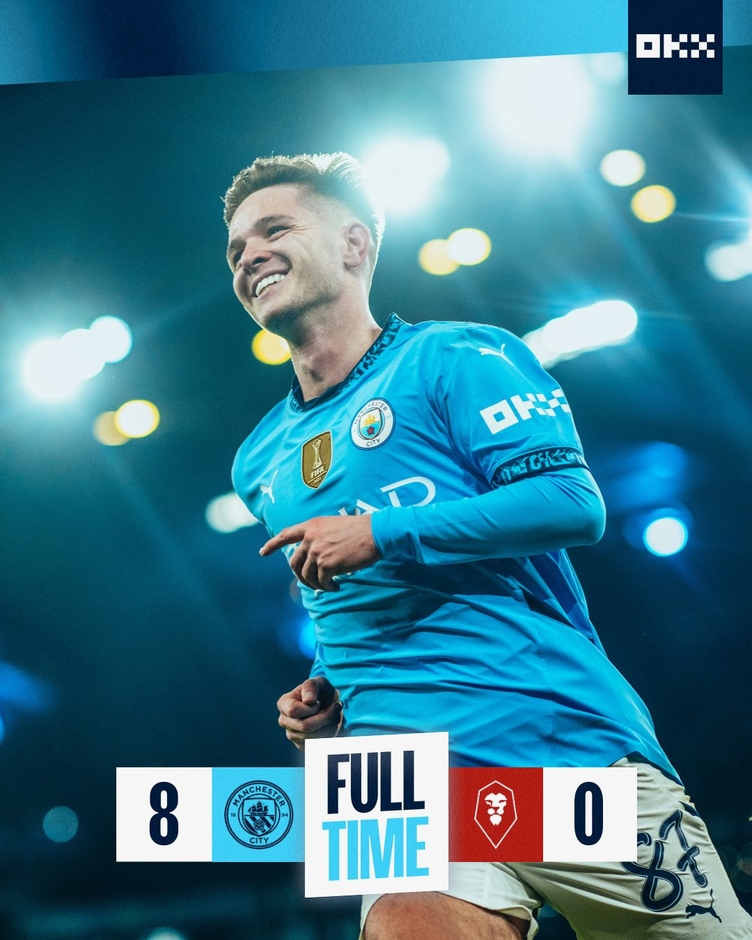 Kết quả Man City 8-0 Salford City: Ngày thăng hoa của McAtee