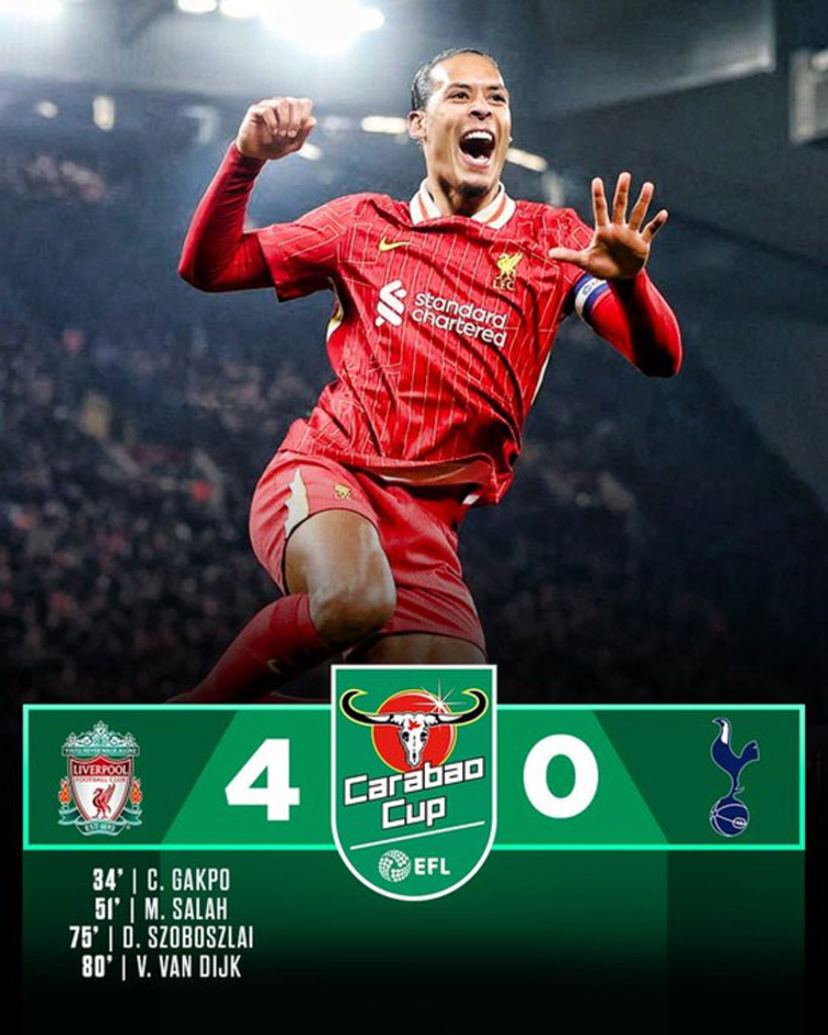 Kết quả Liverpool 4-0 Tottenham (tổng tỷ số 4-1): The Kop vào chung kết