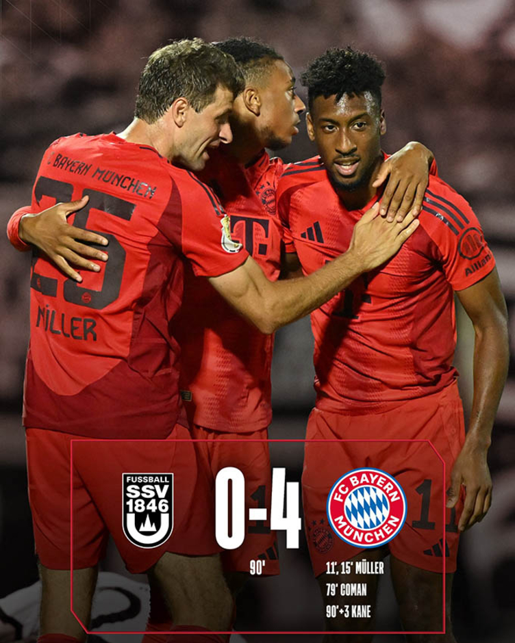 Kết quả Ulm 0-4 Bayern: 'Hùm xám' dễ dàng đi tiếp ở cúp Quốc gia Đức