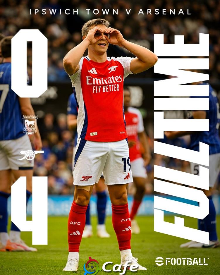 Kết quả Ipswich 0-4 Arsenal: Pháo nổ tưng bừng