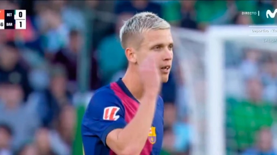 Dani Olmo mất một chiếc răng trong trận đấu với Betis