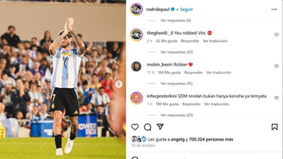 Fan Vinicius tấn công.. De Paul đòi Quả Bóng Vàng