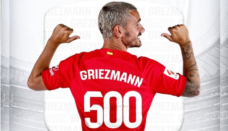 Griezmann cán mốc 500 trận ở derby Madrid