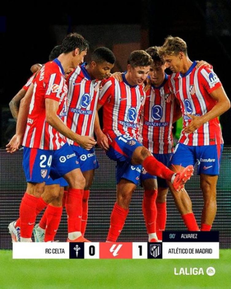 Kết quả Celta Vigo 0-1 Atletico Madrid: Alvarez mang về 3 điểm ở phút 90