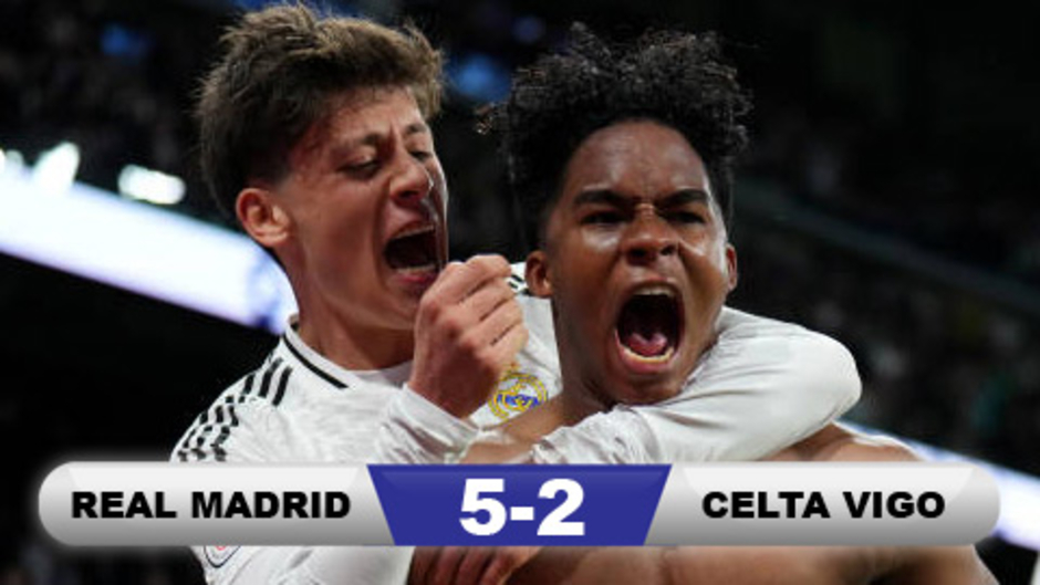 Kết quả Real Madrid 5-2 Celta Vigo: 