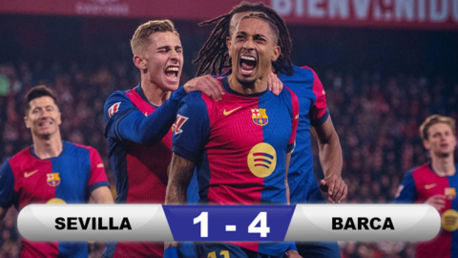 Kết quả Sevilla 1-4 Barca: Đại thắng trong thế thiếu người