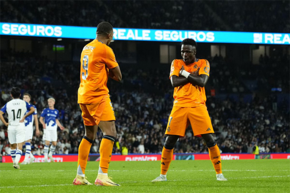 Kết quả Sociedad 0-2 Real Madrid: Song sát Vinicius và Mbappe tỏa sáng