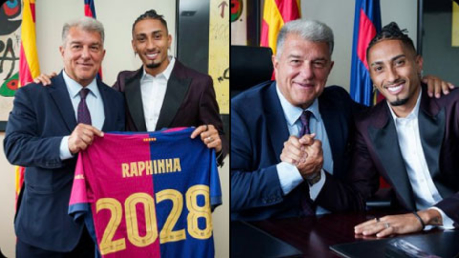Raphinha gia hạn hợp đồng với Barca đến năm 2028