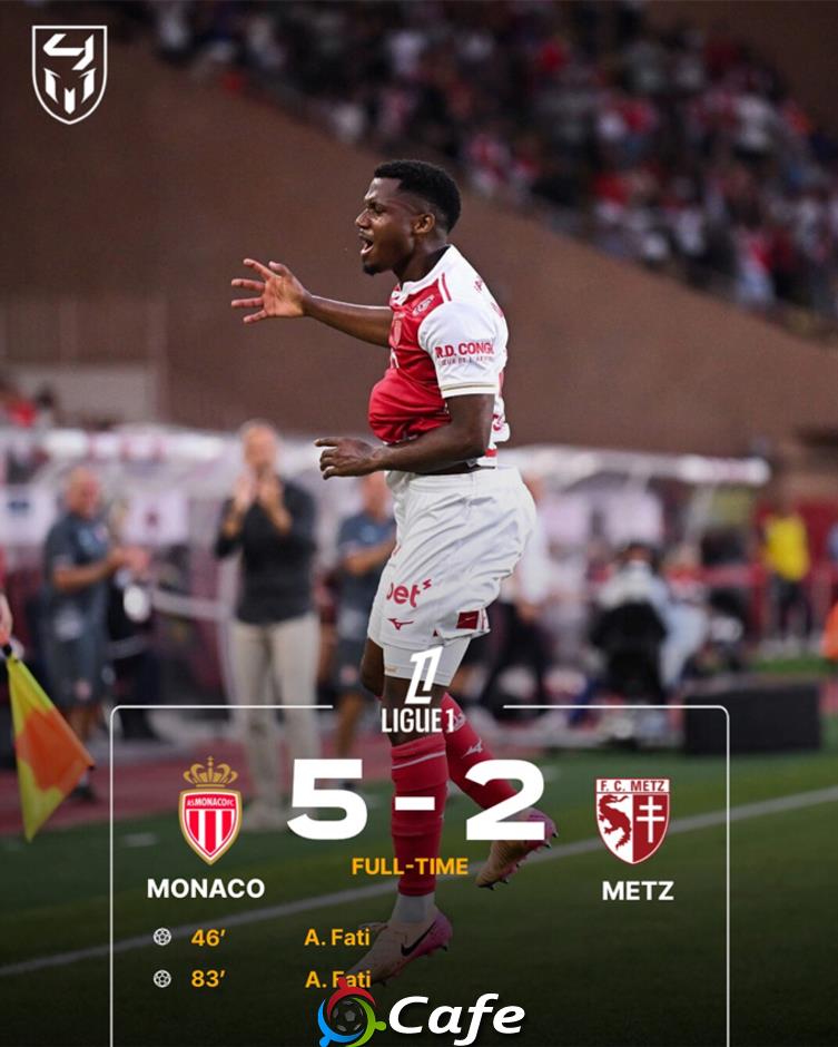 Ansu Fati tạo kỷ lục với bàn thắng sau 37 giây, giúp Monaco vùi dập Metz