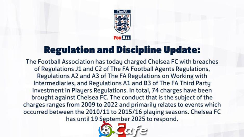 Chelsea bị cáo buộc 74 lần vi phạm quy định của FA