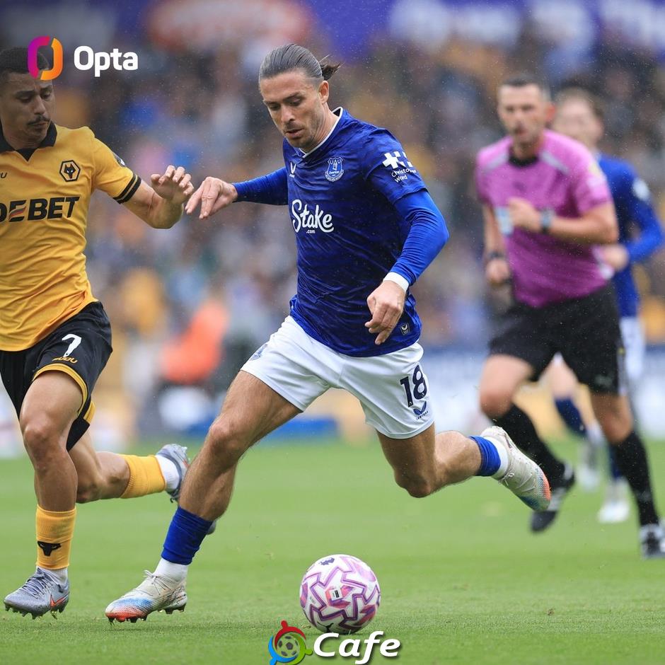 Jack Grealish chạy tít ở Everton