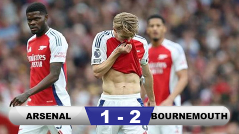 Kết quả Arsenal 1-2 Bournemouth: Pháo thủ bị ngược dòng