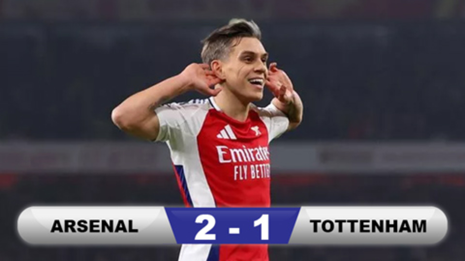 Kết quả Arsenal 2-1 Tottenham: Pháo thủ đòi lại ngôi nhì bảng