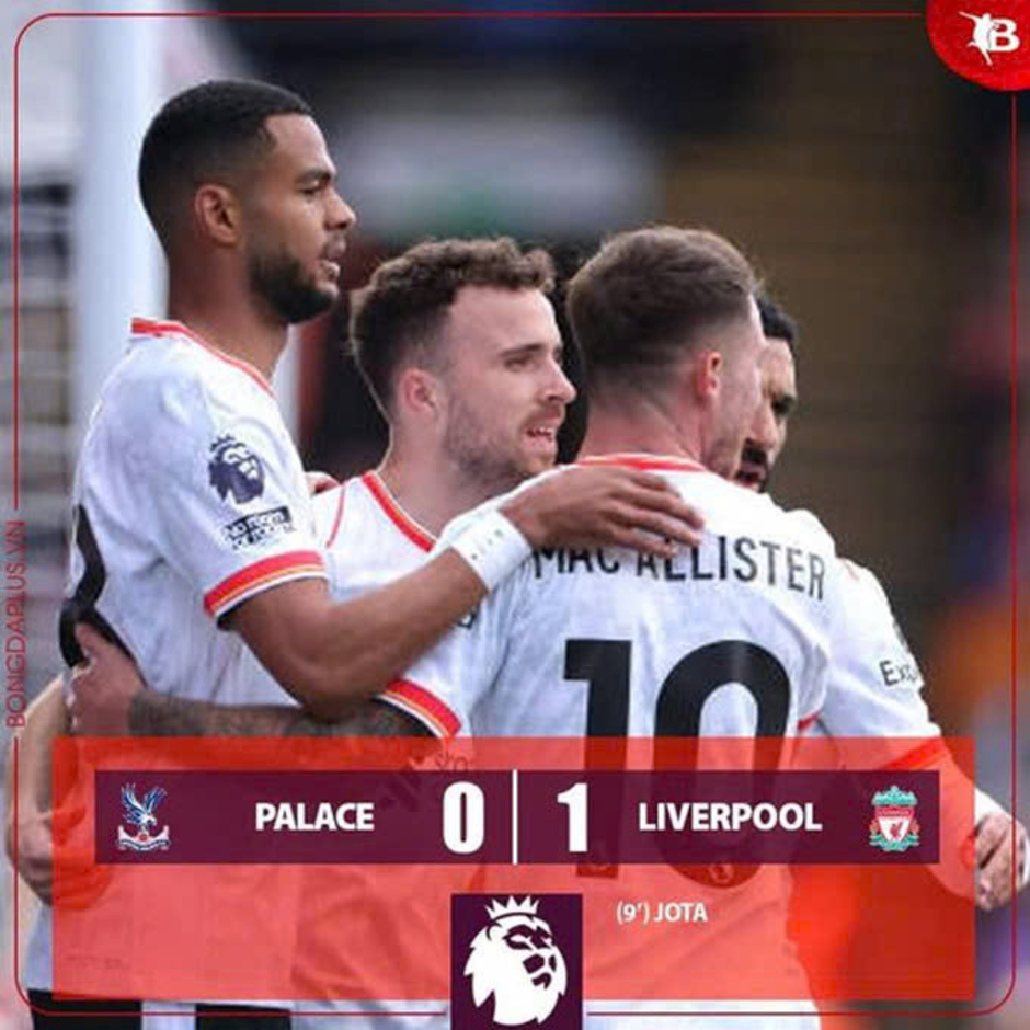 Kết quả Crystal Palace 0-1 Liverpool: Xây chắc ngôi đầu bảng