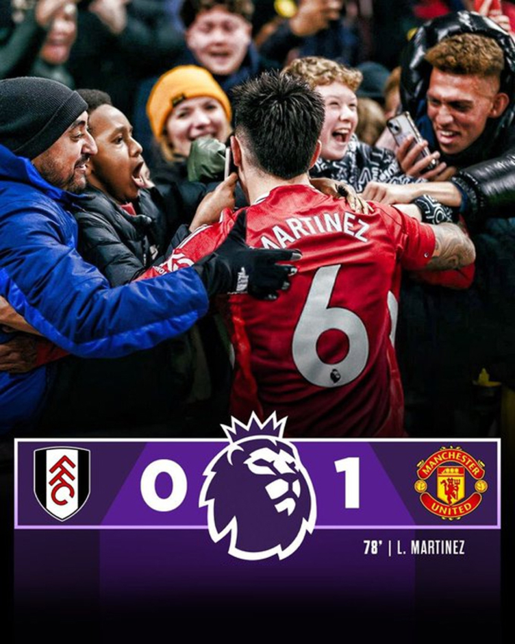 Kết quả Fulham 0-1 MU: Người hùng Lisandro Martinez