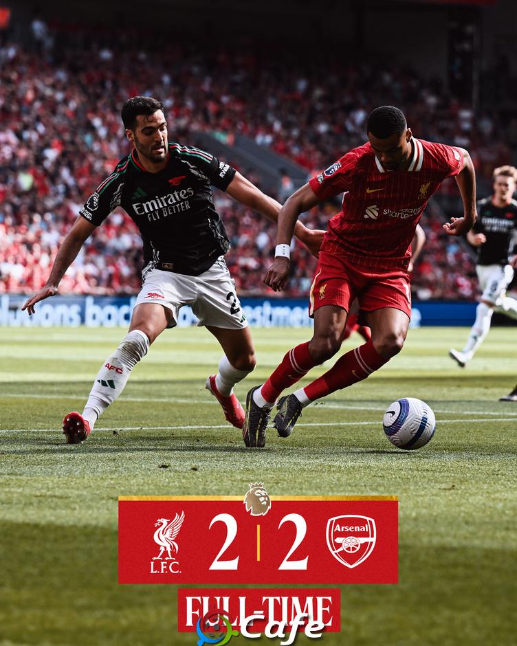 Kết quả Liverpool 2-2 Arsenal: Chia điểm kịch tính