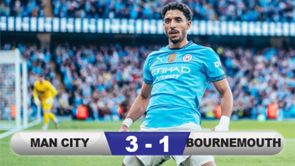 Kết quả Man City 3-1 Bournemouth: Marmoush lập tuyệt phẩm