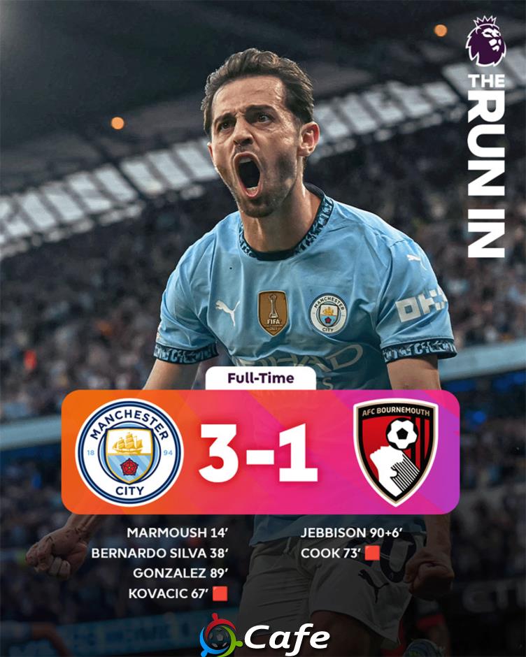 Kết quả Man City 3-1 Bournemouth: Marmoush lập tuyệt phẩm
