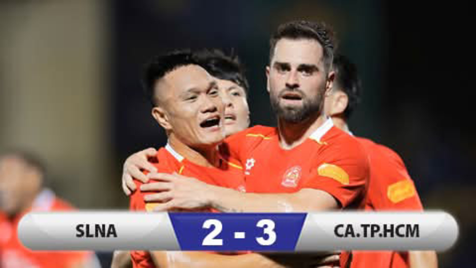 Kết quả Sông Lam Nghệ An 2-3 Công an TP.HCM: Ngược dòng ngoạn mục lên đầu bảng 
