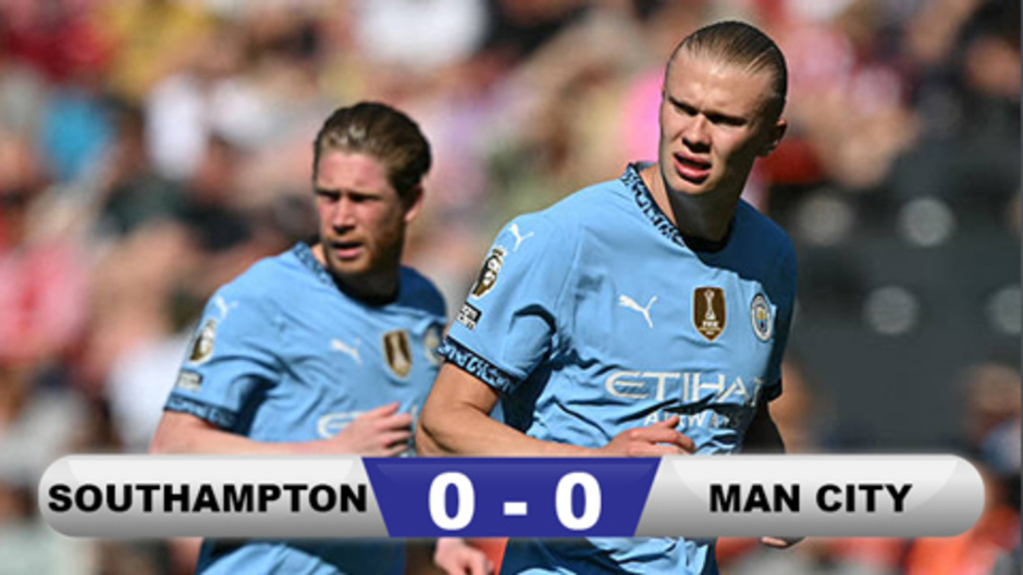 Kết quả Southampton 0-0 Man City: Man xanh bất lực trước đội bét bảng