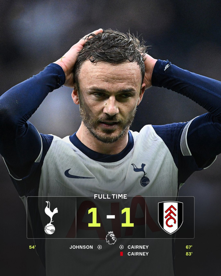 Kết quả Tottenham 1-1 Fulham: Gà trống mắc tóc