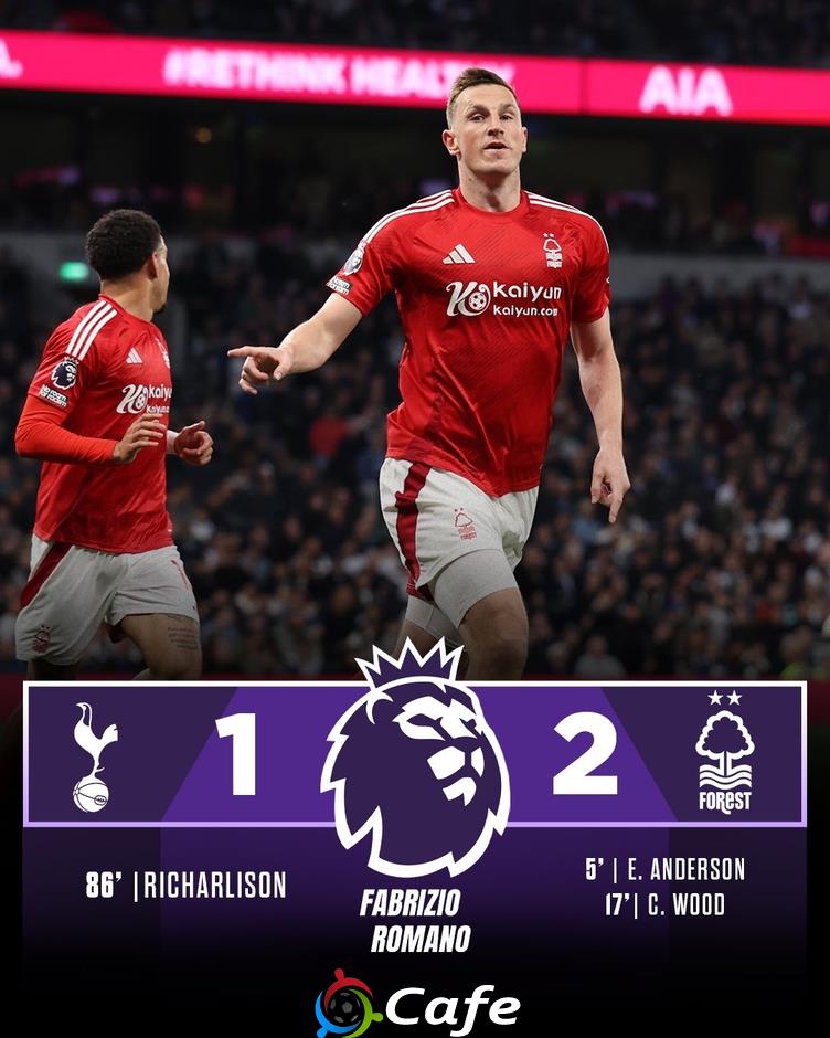 Kết quả Tottenham 1-2 Nottingham: Đội khách trở lại top 3 Ngoại hạng Anh