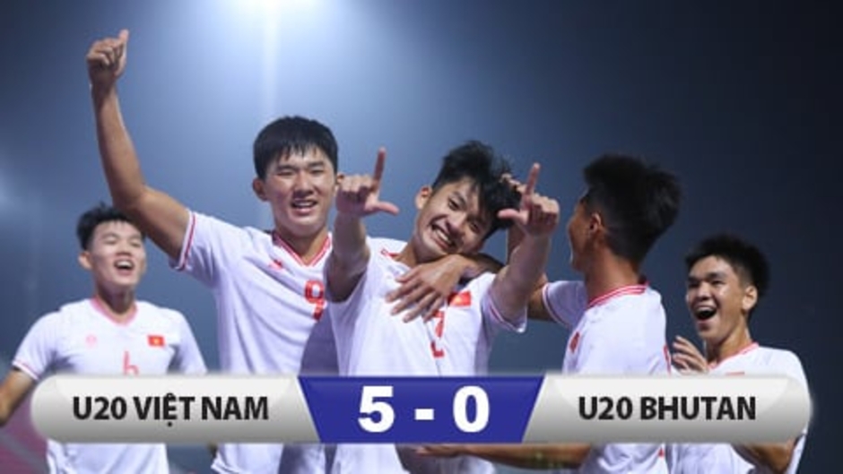 Kết quả U20 Việt Nam 5-0 U20 Bhutan: Công Phương rực sáng