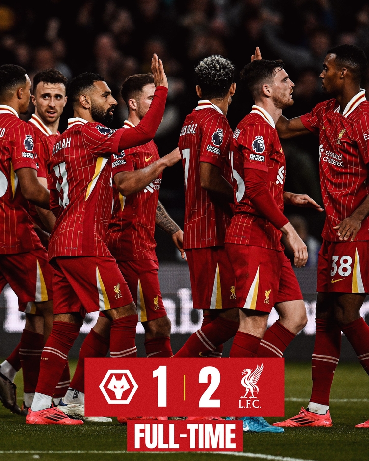 Kết quả Wolves 1-2 Liverpool: Liverpool trở lại đỉnh bảng