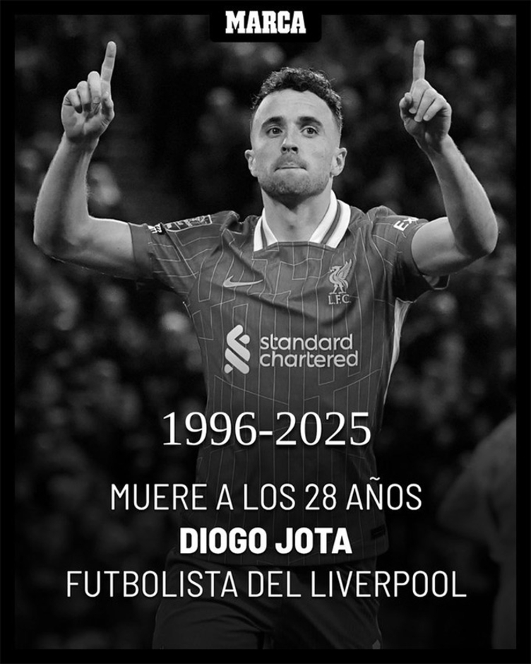 Ngôi sao của Liverpool, Diogo Jota qua đời sau tai nạn ô tô