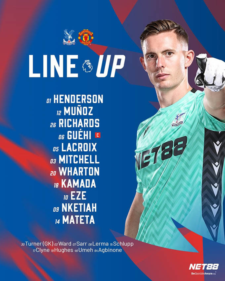 Trực tiếp Crystal Palace vs MU, 23h30 ngày 21/9: Ugarte, Rashford, Hojlund, Antony dự bị