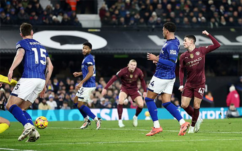 Trực tiếp Ipswich 0-5 Man City: Haaland lập công