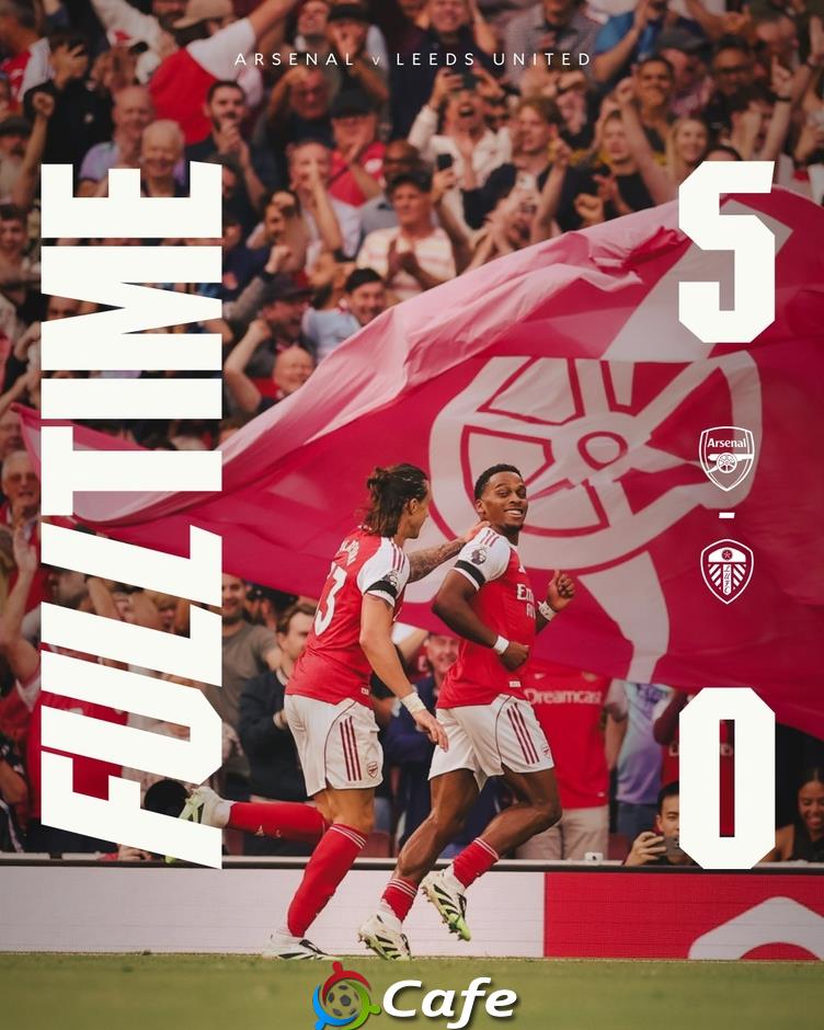 Tường thuật Arsenal 5-0 Leeds