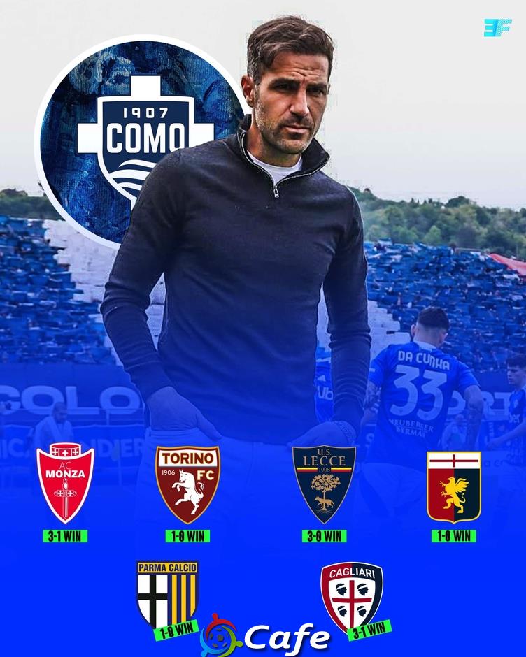 Como của Fabregas thắng 6 trận liên tiếp