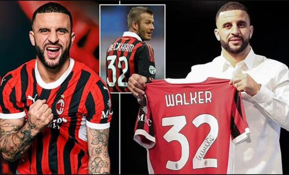 Kyle Walker chọn số áo tại Milan vì David Beckham