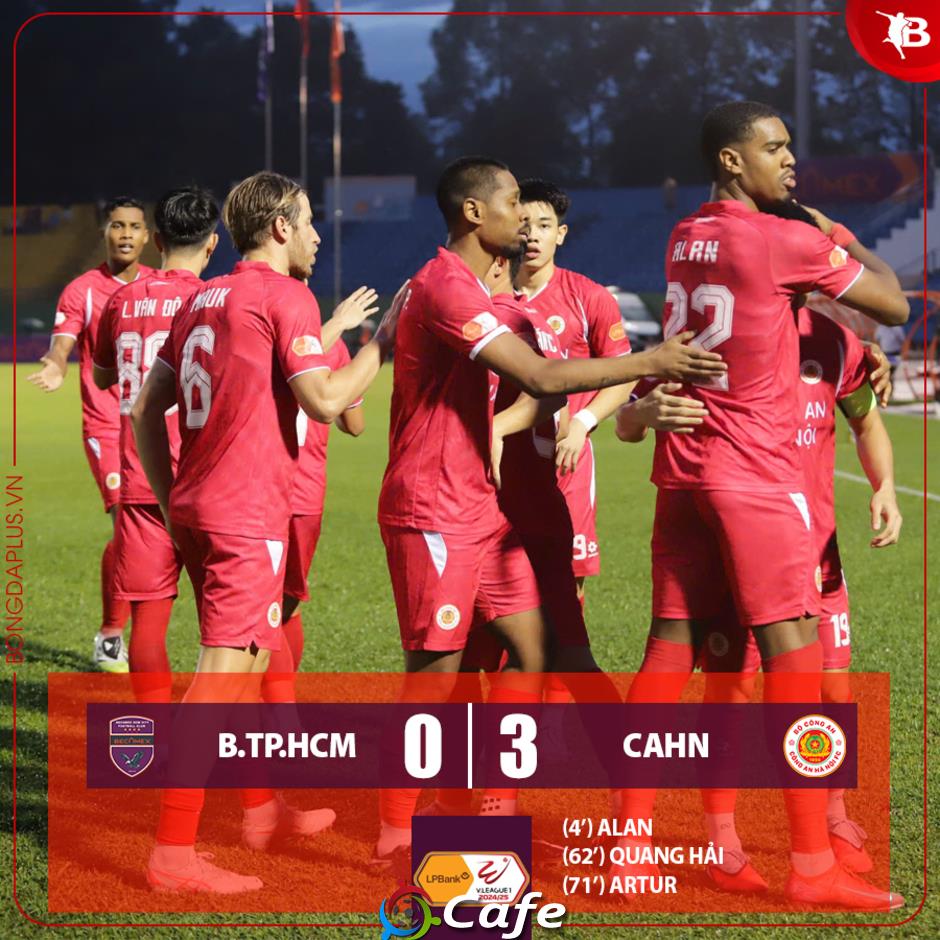 Kết quả Becamex TP.HCM 0-3 CAHN: ‘Thảm hoạ’ bắt đầu từ chiếc thẻ đỏ