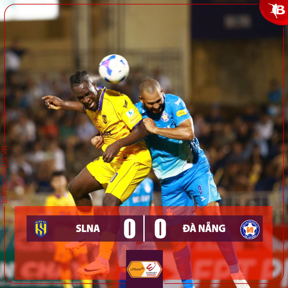 Kết quả SLNA 0-0 SHB.ĐN: Chủ đãi thẻ đỏ, khách vẫn không… ăn